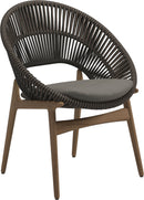 Gloster Bora Dining chair - Fauteuil repas Teck / Wicker Umber Grade C (OP) Loom 3 Castlerock 0205 