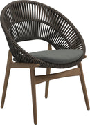 Gloster Bora Dining chair - Fauteuil repas Teck / Wicker Umber Grade C (OP) Lopi Charcoal 0132 