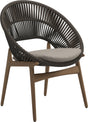 Gloster Bora Dining chair - Fauteuil repas Teck / Wicker Umber Grade D (ST) Dot Oyster 0117 
