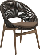 Gloster Bora Dining chair - Fauteuil repas Teck / Wicker Umber Grade D (ST) Ravel Ginger 0119 
