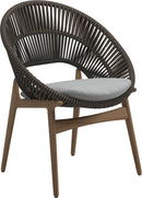 Gloster Bora Dining chair - Fauteuil repas Teck / Wicker Umber Grade D (ST) Tuck Dust 0158 