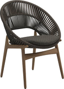 Gloster Bora Dining chair - Fauteuil repas Teck / Wicker Umber Grade D (ST) Wave Quarry 0126 