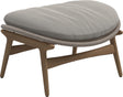 Gloster Bora Repose-pieds Ottoman Teck / Wicker Sorrel Grade B (WR) Blend Linen 0146 