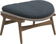 Gloster Bora Repose-pieds Ottoman Teck / Wicker Sorrel Grade D (ST) Tuck Denim 0157 