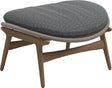 Gloster Bora Repose-pieds Ottoman Teck / Wicker Sorrel Grade D (ST) Wave Gravel 0159 