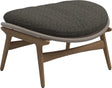 Gloster Bora Repose-pieds Ottoman Teck / Wicker Sorrel Grade D (ST) Wave Quarry 0126 