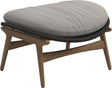 Gloster Bora Repose-pieds Ottoman Teck / Wicker Umber Grade B (OP) Fife Bone 0031 