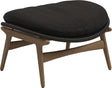 Gloster Bora Repose-pieds Ottoman Teck / Wicker Umber Grade B (OP) Fife Granite 0034 