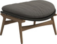 Gloster Bora Repose-pieds Ottoman Teck / Wicker Umber Grade B (OP) Fife Nickel 0039 
