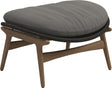 Gloster Bora Repose-pieds Ottoman Teck / Wicker Umber Grade B (OP) Fife Rainy Grey 0044 