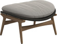 Gloster Bora Repose-pieds Ottoman Teck / Wicker Umber Grade B (WR) Blend Linen 0146 