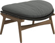 Gloster Bora Repose-pieds Ottoman Teck / Wicker Umber Grade C (OP) Lopi Charcoal 0132 