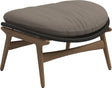 Gloster Bora Repose-pieds Ottoman Teck / Wicker Umber Grade D (ST) Ravel Dune 0118 