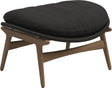 Gloster Bora Repose-pieds Ottoman Teck / Wicker Umber Grade D (ST) Ravel Sable 0120 
