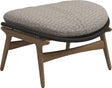 Gloster Bora Repose-pieds Ottoman Teck / Wicker Umber Grade D (ST) Wave Buff 0125 