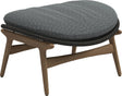 Gloster Bora Repose-pieds Ottoman Teck / Wicker Umber Grade D (ST) Wave Gravel 0159 