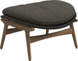 Gloster Bora Repose-pieds Ottoman Teck / Wicker Umber Grade D (ST) Wave Quarry 0126 