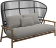 Gloster Fern High Back 2-Seater Sofa - Canapé 2 places Haut dossier Meteor / Raven Grade D (ST) Tuck Malt 0122 