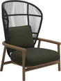 Gloster Fern High Back Fauteuil club - Lounge Chair Haut dossier Meteor / Raven Grade B (OP) Fife Olive 0041 