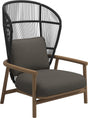 Gloster Fern High Back Fauteuil club - Lounge Chair Haut dossier Meteor / Raven Grade B (OP) Fife Platinum 0042 