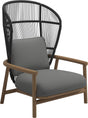 Gloster Fern High Back Fauteuil club - Lounge Chair Haut dossier Meteor / Raven Grade B (WR) Blend Fog 0145 