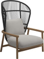 Gloster Fern High Back Fauteuil club - Lounge Chair Haut dossier Meteor / Raven Grade B (WR) Blend Linen 0146 