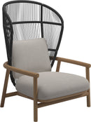 Gloster Fern High Back Fauteuil club - Lounge Chair Haut dossier Meteor / Raven Grade C (OP) Lopi Marble 0134 