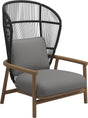 Gloster Fern High Back Fauteuil club - Lounge Chair Haut dossier Meteor / Raven Grade D (ST) Dot Putty 0156 