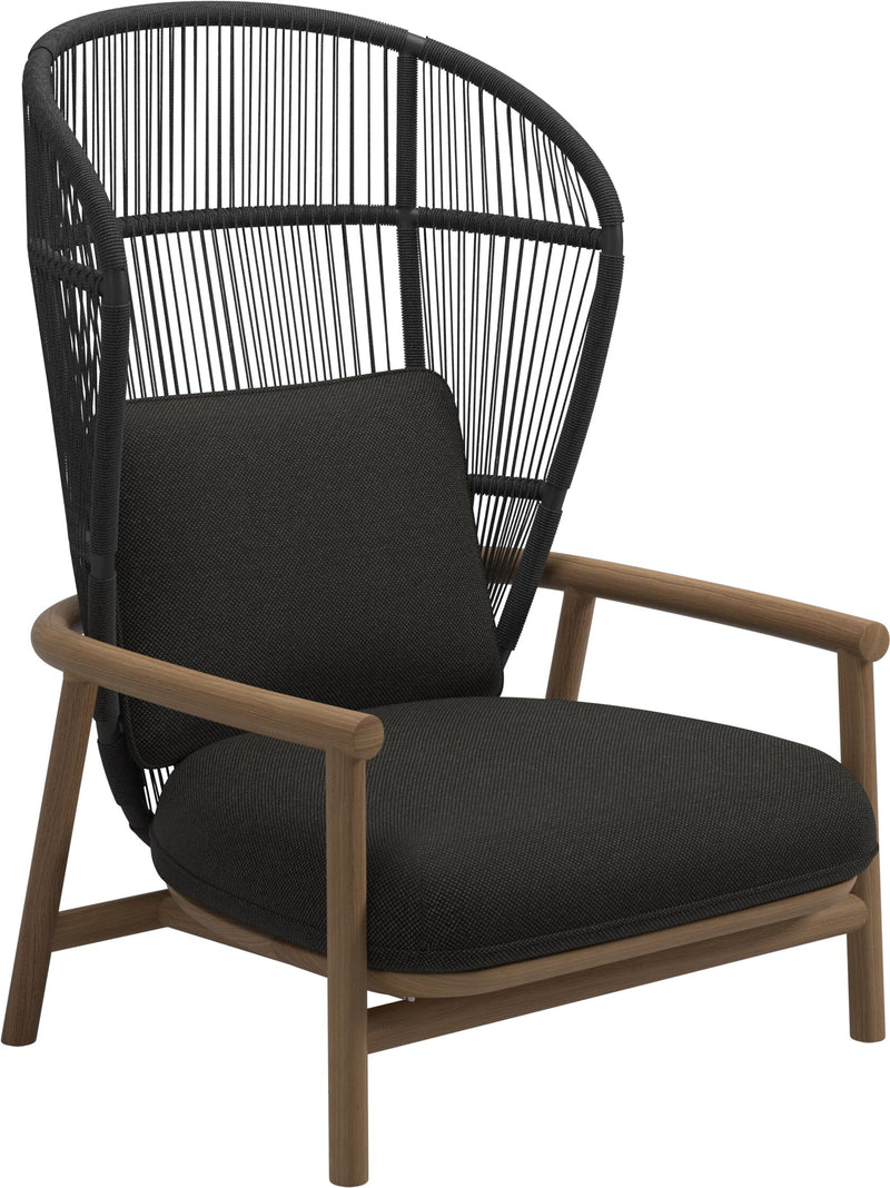 Gloster Fern High Back Fauteuil club - Lounge Chair Haut dossier Meteor / Raven Grade D (ST) Ravel Sable 0120 