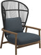 Gloster Fern High Back Fauteuil club - Lounge Chair Haut dossier Meteor / Raven Grade D (ST) Tuck Denim 0157 