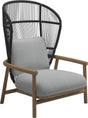 Gloster Fern High Back Fauteuil club - Lounge Chair Haut dossier Meteor / Raven Grade D (ST) Tuck Dust 0158 