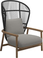 Gloster Fern High Back Fauteuil club - Lounge Chair Haut dossier Meteor / Raven Grade D (ST) Tuck Malt 0122 