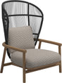 Gloster Fern High Back Fauteuil club - Lounge Chair Haut dossier Meteor / Raven Grade D (ST) Wave Buff 0125 