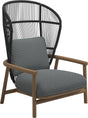 Gloster Fern High Back Fauteuil club - Lounge Chair Haut dossier Meteor / Raven Grade D (ST) Wave Gravel 0159 