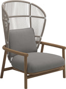 Gloster Fern High Back Fauteuil club - Lounge Chair Haut dossier White / Dune Grade B (OP) Fife Canvas Grey 0032 