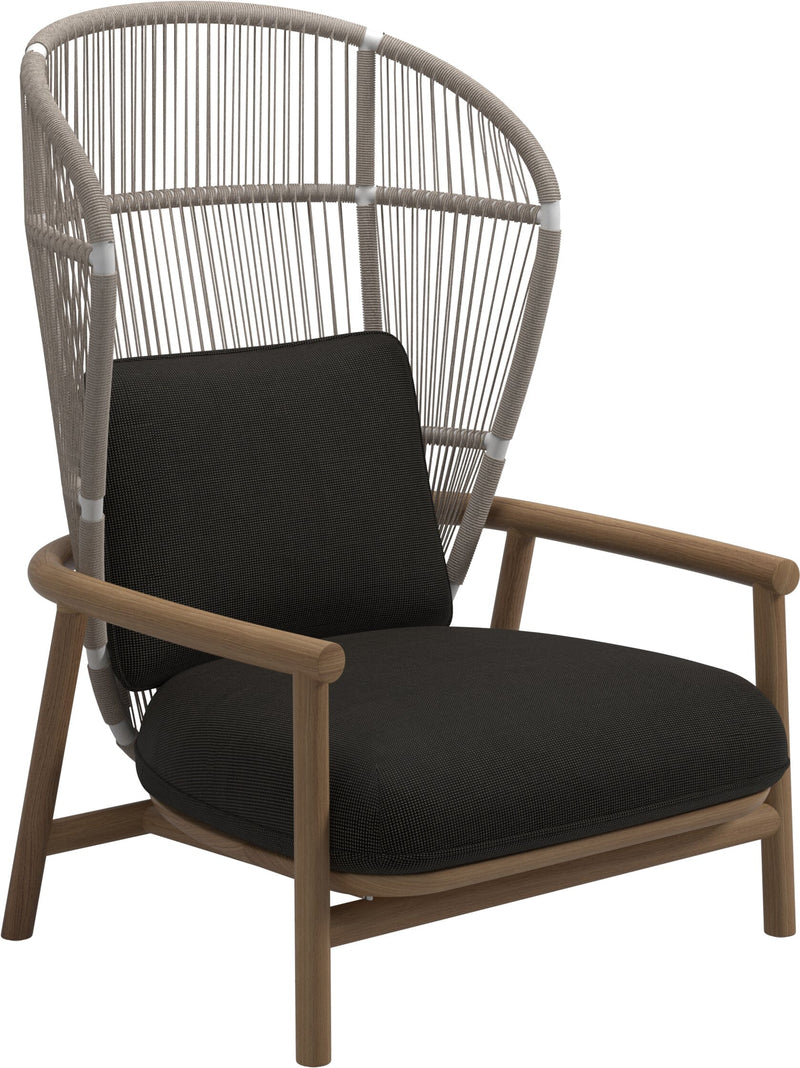 Gloster Fern High Back Fauteuil club - Lounge Chair Haut dossier White / Dune Grade B (OP) Fife Granite 0034 