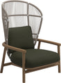 Gloster Fern High Back Fauteuil club - Lounge Chair Haut dossier White / Dune Grade B (OP) Fife Olive 0041 