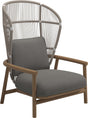 Gloster Fern High Back Fauteuil club - Lounge Chair Haut dossier White / Dune Grade B (OP) Fife Rainy Grey 0044 