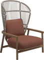 Gloster Fern High Back Fauteuil club - Lounge Chair Haut dossier White / Dune Grade B (WR) Blend Clay 0143 
