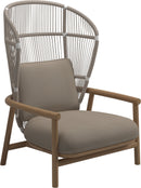 Gloster Fern High Back Fauteuil club - Lounge Chair Haut dossier White / Dune Grade B (WR) Blend Sand 0147 