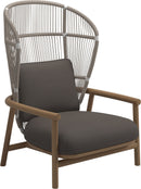Gloster Fern High Back Fauteuil club - Lounge Chair Haut dossier White / Dune Grade C (OP) Robben Charcoal 0083 