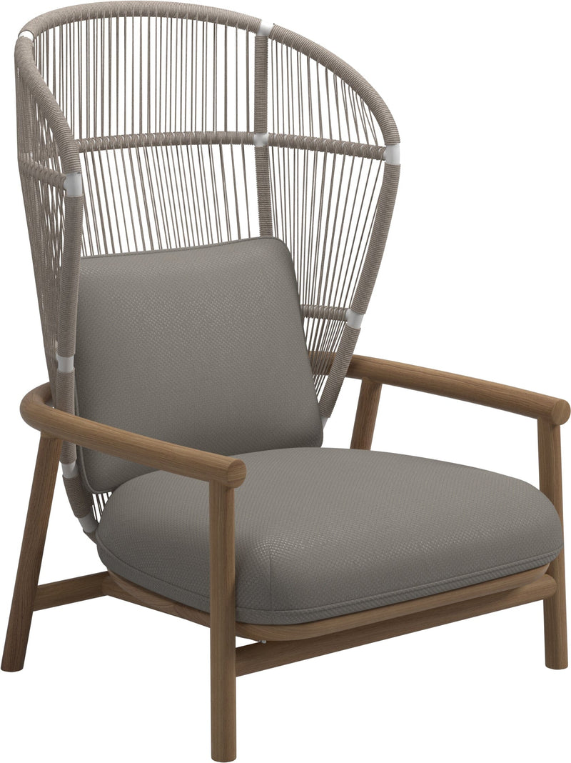 Gloster Fern High Back Fauteuil club - Lounge Chair Haut dossier White / Dune Grade D (ST) Dot Nimbus 0116 