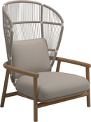 Gloster Fern High Back Fauteuil club - Lounge Chair Haut dossier White / Dune Grade D (ST) Dot Oyster 0117 