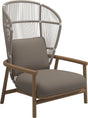 Gloster Fern High Back Fauteuil club - Lounge Chair Haut dossier White / Dune Grade D (ST) Ravel Dune 0118 