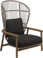 Gloster Fern High Back Fauteuil club - Lounge Chair Haut dossier White / Dune Grade D (ST) Ravel Sable 0120 