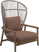 Gloster Fern High Back Fauteuil club - Lounge Chair Haut dossier White / Dune Grade D (ST) Tuck Cider 0121 