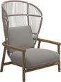 Gloster Fern High Back Fauteuil club - Lounge Chair Haut dossier White / Dune Grade D (ST) Tuck Malt 0122 