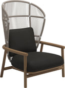 Gloster Fern High Back Fauteuil club - Lounge Chair Haut dossier White / Dune Grade D (ST) Tuck Sable 0123 