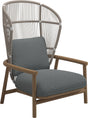 Gloster Fern High Back Fauteuil club - Lounge Chair Haut dossier White / Dune Grade D (ST) Wave Gravel 0159 