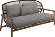 Gloster Fern Low Back 2-Seater Sofa - Canapé 2 places Bas dossier Meteor / Raven Grade B (OP) Fife Canvas Grey 0032 